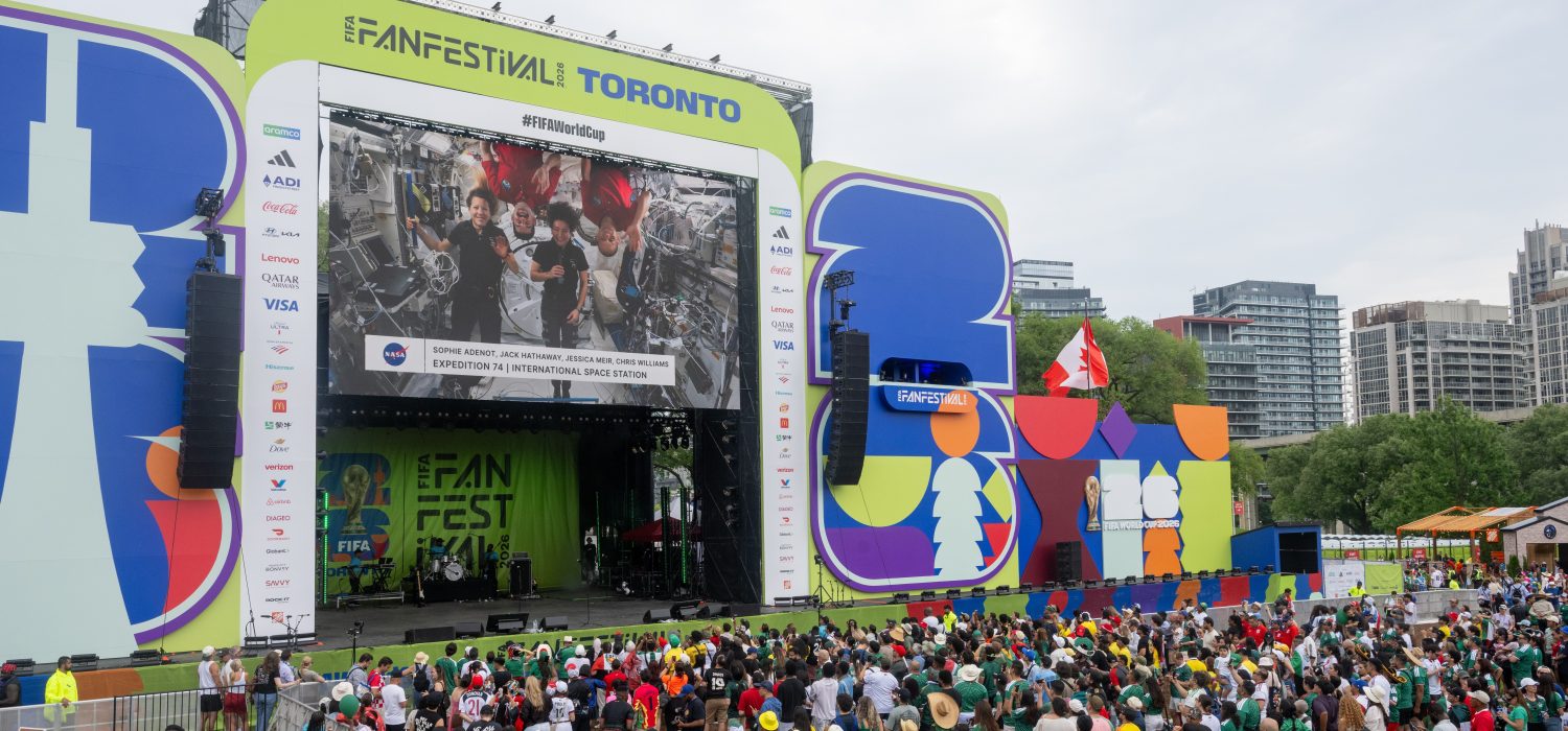 Outdoor stage and audience