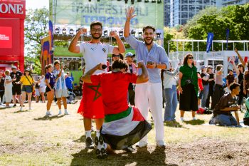fans enjoying themselves at FIFA Fan Festival
