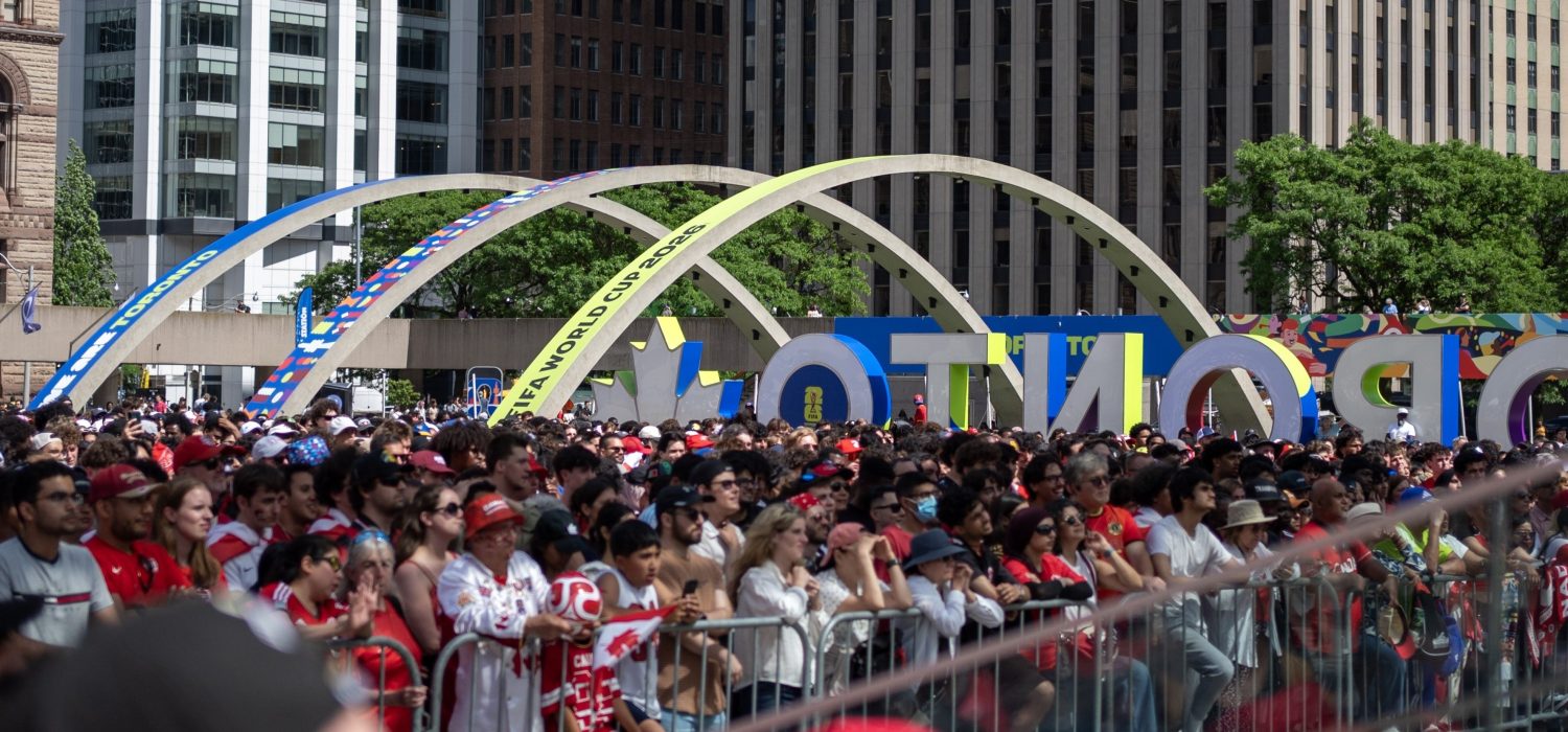 Nathan Phillips Square crowded with fans