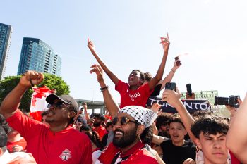 fans enjoying themselves at FIFA Fan Festival