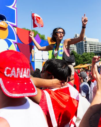 fans enjoying themselves at FIFA Fan Festival