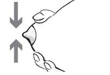 compress breast with thumb and fingers
