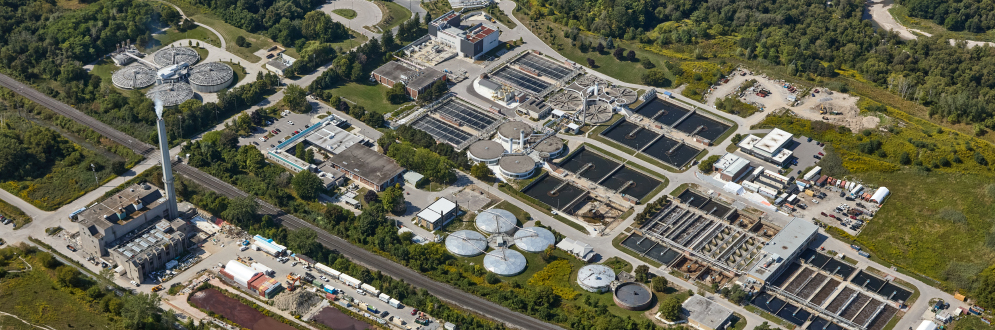 Aerial photo of the Highland Creek Treatment Plant