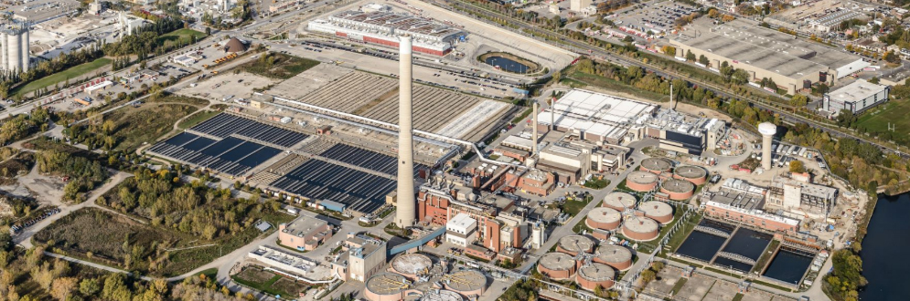 Aerial photo of Ashbridges Bay Treatment Plant