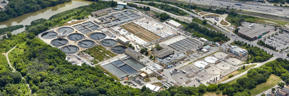 Aerial photo of the Humber Treatment Plant