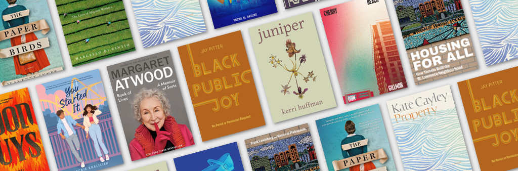 Array of book jackets of 2026 Toronto Book Awards longlist books