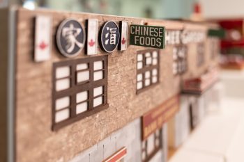 Image depicts architectural model of exterior of restaurant