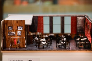 Image depicts architectural model of interior of restaurant
