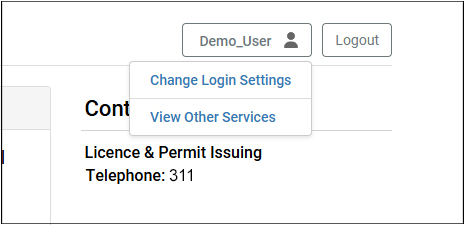 Screenshot indicates the user should select "Settings" and then "Change Login Settings"