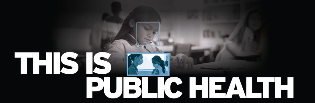 Image from the This is Public Health campaign shows a girl getting immunization.