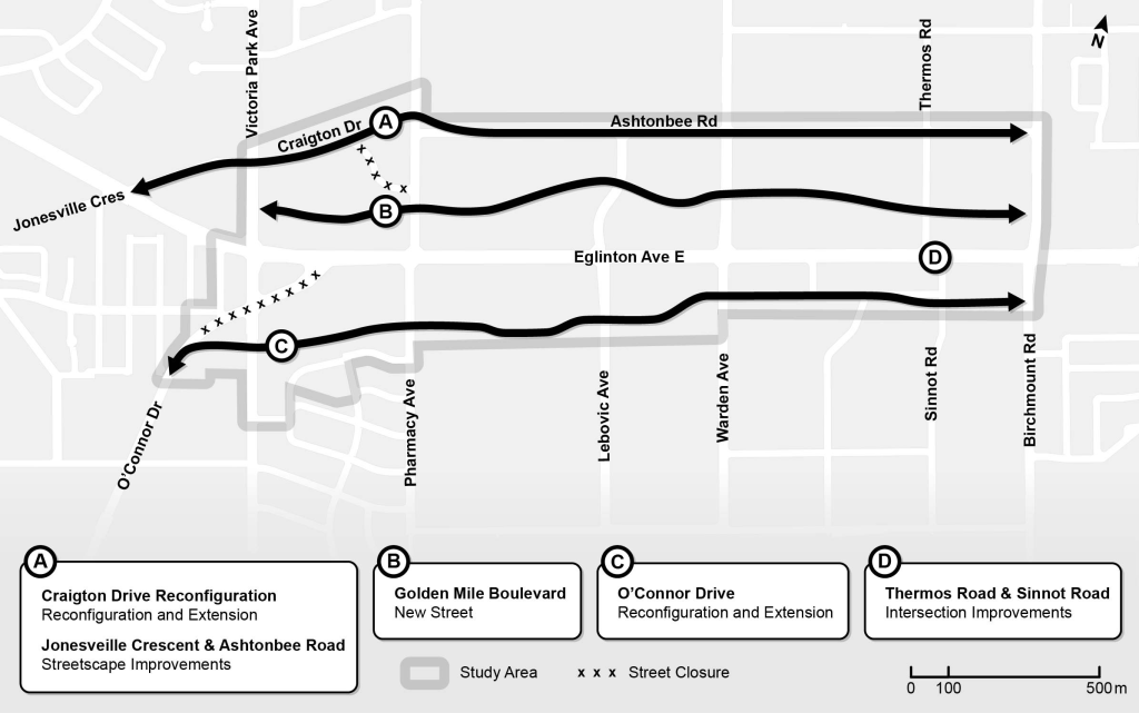 Map of Approved Street Alignments in Golden Mile Study Area