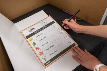 Close-up of the 2026 Kids Vote Weekend ballot.
